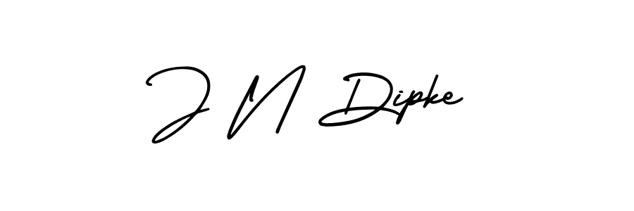 Design your own signature with our free online signature maker. With this signature software, you can create a handwritten (AmerikaSignatureDemo-Regular) signature for name J N Dipke. J N Dipke signature style 3 images and pictures png