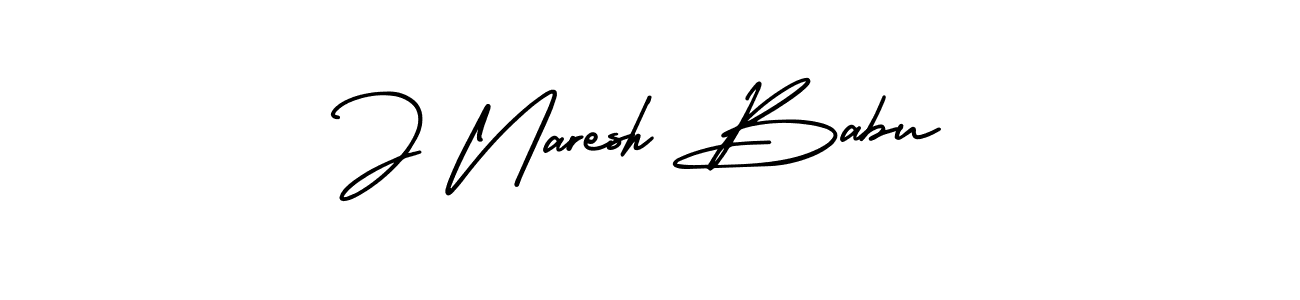 Use a signature maker to create a handwritten signature online. With this signature software, you can design (AmerikaSignatureDemo-Regular) your own signature for name J Naresh Babu. J Naresh Babu signature style 3 images and pictures png
