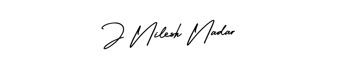 How to make J Nilesh Nadar name signature. Use AmerikaSignatureDemo-Regular style for creating short signs online. This is the latest handwritten sign. J Nilesh Nadar signature style 3 images and pictures png