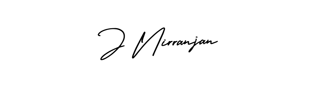 Create a beautiful signature design for name J Nirranjan. With this signature (AmerikaSignatureDemo-Regular) fonts, you can make a handwritten signature for free. J Nirranjan signature style 3 images and pictures png