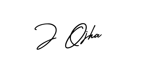 Use a signature maker to create a handwritten signature online. With this signature software, you can design (AmerikaSignatureDemo-Regular) your own signature for name J Ojha. J Ojha signature style 3 images and pictures png