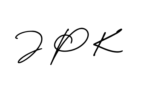 How to make J P K name signature. Use AmerikaSignatureDemo-Regular style for creating short signs online. This is the latest handwritten sign. J P K signature style 3 images and pictures png