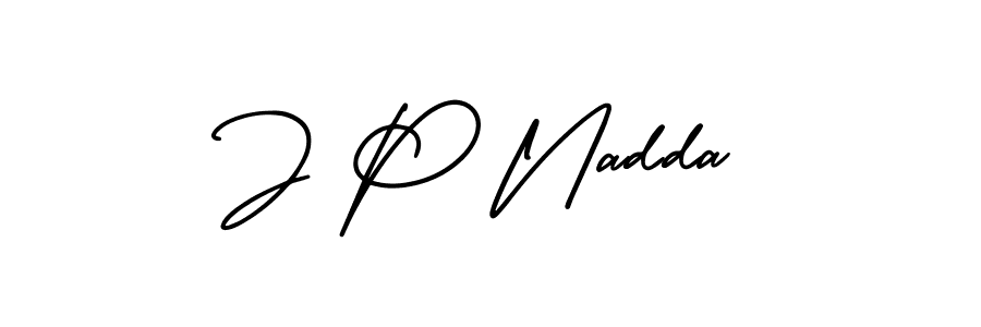 Use a signature maker to create a handwritten signature online. With this signature software, you can design (AmerikaSignatureDemo-Regular) your own signature for name J P Nadda. J P Nadda signature style 3 images and pictures png