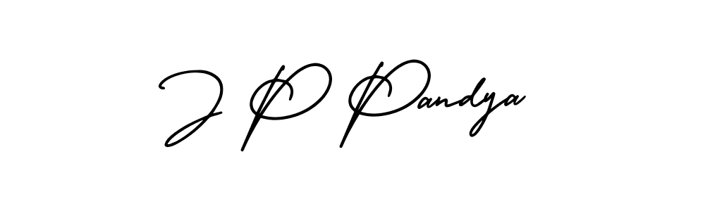 Use a signature maker to create a handwritten signature online. With this signature software, you can design (AmerikaSignatureDemo-Regular) your own signature for name J P Pandya. J P Pandya signature style 3 images and pictures png