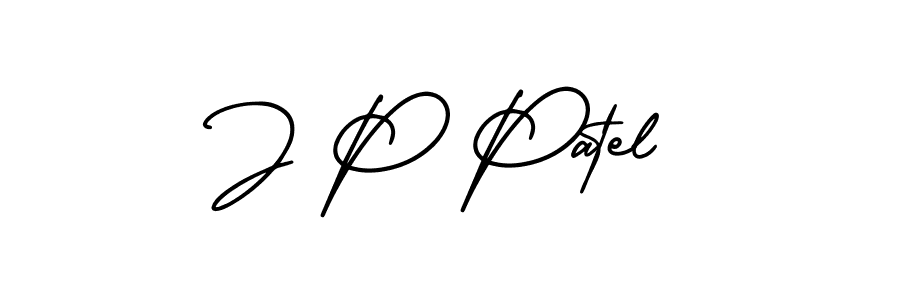 J P Patel stylish signature style. Best Handwritten Sign (AmerikaSignatureDemo-Regular) for my name. Handwritten Signature Collection Ideas for my name J P Patel. J P Patel signature style 3 images and pictures png