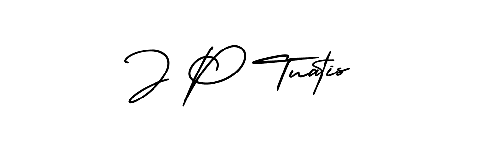 This is the best signature style for the J P Tuatis name. Also you like these signature font (AmerikaSignatureDemo-Regular). Mix name signature. J P Tuatis signature style 3 images and pictures png