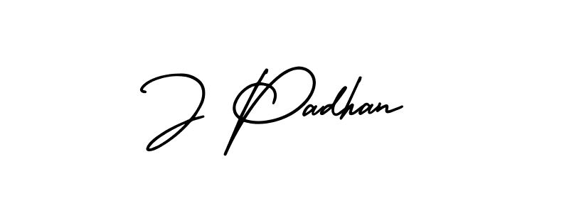 Similarly AmerikaSignatureDemo-Regular is the best handwritten signature design. Signature creator online .You can use it as an online autograph creator for name J Padhan. J Padhan signature style 3 images and pictures png