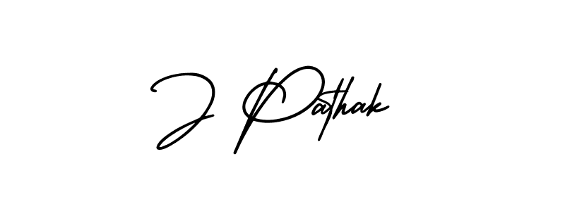 Use a signature maker to create a handwritten signature online. With this signature software, you can design (AmerikaSignatureDemo-Regular) your own signature for name J Pathak. J Pathak signature style 3 images and pictures png