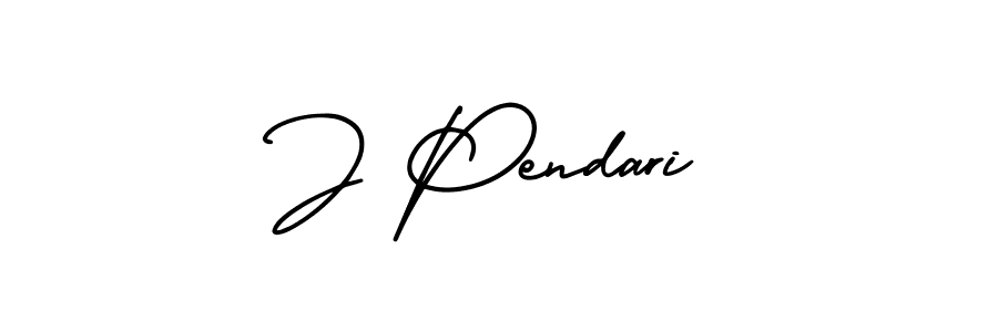 J Pendari stylish signature style. Best Handwritten Sign (AmerikaSignatureDemo-Regular) for my name. Handwritten Signature Collection Ideas for my name J Pendari. J Pendari signature style 3 images and pictures png