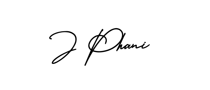 You should practise on your own different ways (AmerikaSignatureDemo-Regular) to write your name (J Phani) in signature. don't let someone else do it for you. J Phani signature style 3 images and pictures png