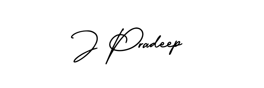 This is the best signature style for the J Pradeep name. Also you like these signature font (AmerikaSignatureDemo-Regular). Mix name signature. J Pradeep signature style 3 images and pictures png