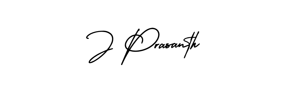 Use a signature maker to create a handwritten signature online. With this signature software, you can design (AmerikaSignatureDemo-Regular) your own signature for name J Prasanth. J Prasanth signature style 3 images and pictures png