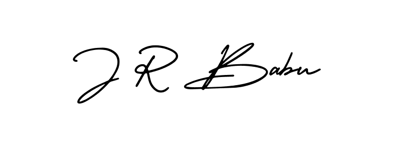 The best way (AmerikaSignatureDemo-Regular) to make a short signature is to pick only two or three words in your name. The name J R Babu include a total of six letters. For converting this name. J R Babu signature style 3 images and pictures png