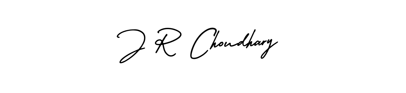 How to make J R Choudhary name signature. Use AmerikaSignatureDemo-Regular style for creating short signs online. This is the latest handwritten sign. J R Choudhary signature style 3 images and pictures png