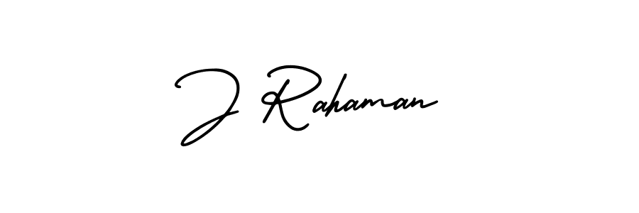 How to make J Rahaman name signature. Use AmerikaSignatureDemo-Regular style for creating short signs online. This is the latest handwritten sign. J Rahaman signature style 3 images and pictures png