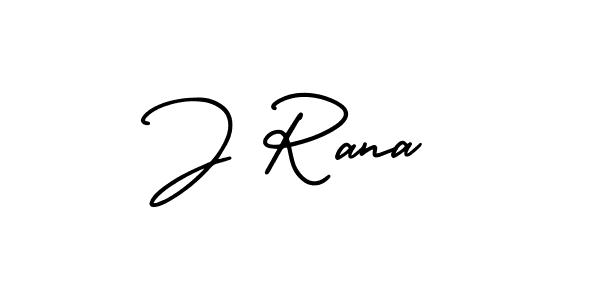 Design your own signature with our free online signature maker. With this signature software, you can create a handwritten (AmerikaSignatureDemo-Regular) signature for name J Rana. J Rana signature style 3 images and pictures png