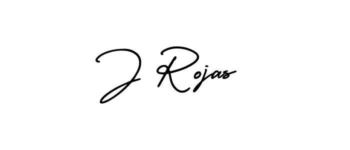 How to make J Rojas name signature. Use AmerikaSignatureDemo-Regular style for creating short signs online. This is the latest handwritten sign. J Rojas signature style 3 images and pictures png