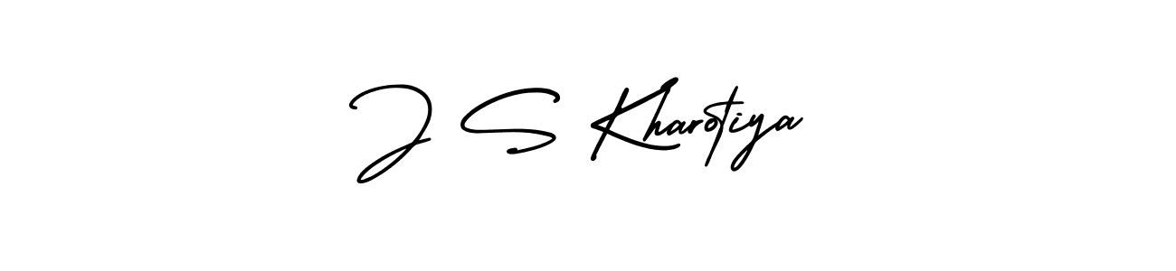J S Kharotiya stylish signature style. Best Handwritten Sign (AmerikaSignatureDemo-Regular) for my name. Handwritten Signature Collection Ideas for my name J S Kharotiya. J S Kharotiya signature style 3 images and pictures png