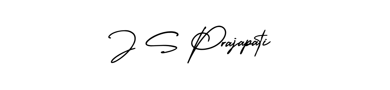 J S Prajapati stylish signature style. Best Handwritten Sign (AmerikaSignatureDemo-Regular) for my name. Handwritten Signature Collection Ideas for my name J S Prajapati. J S Prajapati signature style 3 images and pictures png