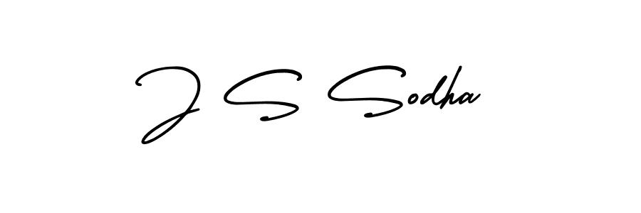 Design your own signature with our free online signature maker. With this signature software, you can create a handwritten (AmerikaSignatureDemo-Regular) signature for name J S Sodha. J S Sodha signature style 3 images and pictures png