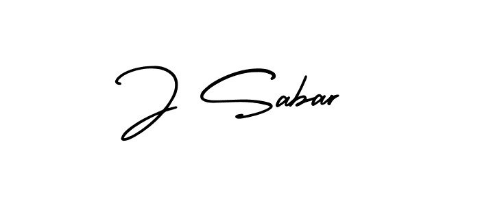 J Sabar stylish signature style. Best Handwritten Sign (AmerikaSignatureDemo-Regular) for my name. Handwritten Signature Collection Ideas for my name J Sabar. J Sabar signature style 3 images and pictures png