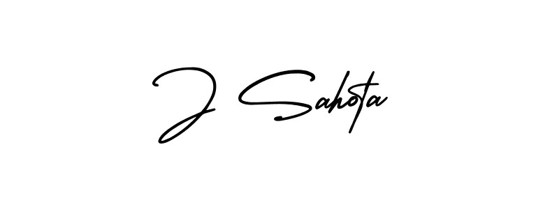 The best way (AmerikaSignatureDemo-Regular) to make a short signature is to pick only two or three words in your name. The name J Sahota include a total of six letters. For converting this name. J Sahota signature style 3 images and pictures png