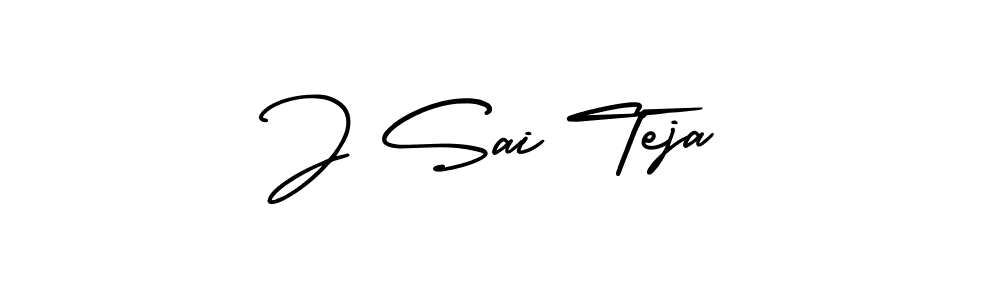 This is the best signature style for the J Sai Teja name. Also you like these signature font (AmerikaSignatureDemo-Regular). Mix name signature. J Sai Teja signature style 3 images and pictures png