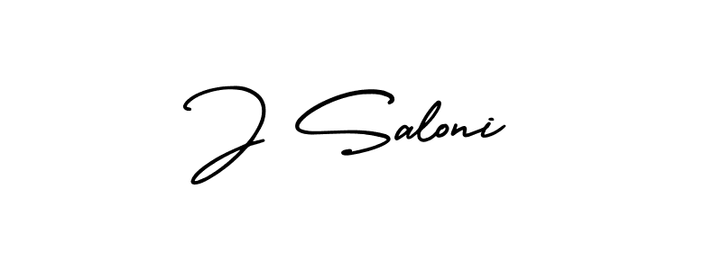 You should practise on your own different ways (AmerikaSignatureDemo-Regular) to write your name (J Saloni) in signature. don't let someone else do it for you. J Saloni signature style 3 images and pictures png