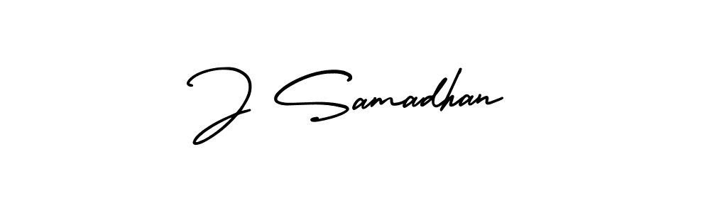 J Samadhan stylish signature style. Best Handwritten Sign (AmerikaSignatureDemo-Regular) for my name. Handwritten Signature Collection Ideas for my name J Samadhan. J Samadhan signature style 3 images and pictures png