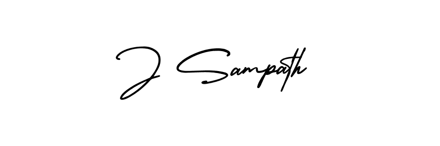 Create a beautiful signature design for name J Sampath. With this signature (AmerikaSignatureDemo-Regular) fonts, you can make a handwritten signature for free. J Sampath signature style 3 images and pictures png