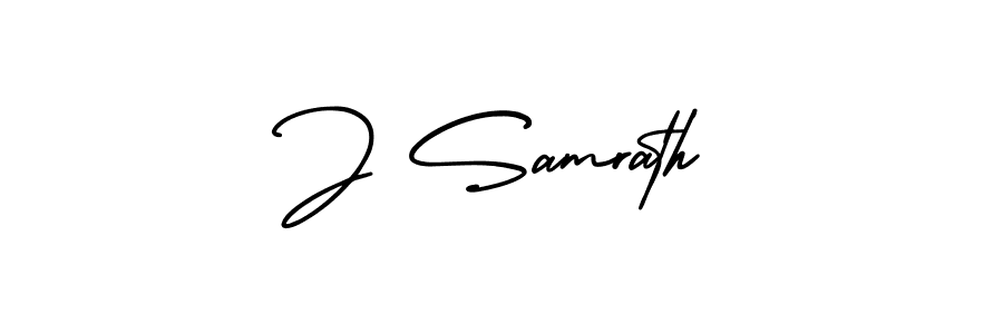 How to make J Samrath name signature. Use AmerikaSignatureDemo-Regular style for creating short signs online. This is the latest handwritten sign. J Samrath signature style 3 images and pictures png