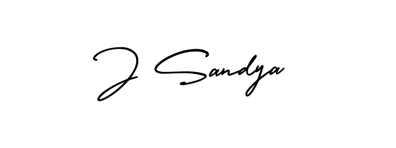 J Sandya stylish signature style. Best Handwritten Sign (AmerikaSignatureDemo-Regular) for my name. Handwritten Signature Collection Ideas for my name J Sandya. J Sandya signature style 3 images and pictures png