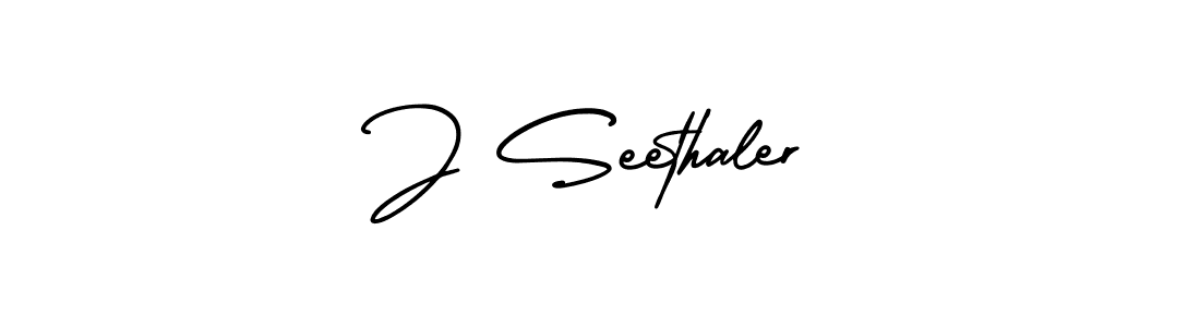 You should practise on your own different ways (AmerikaSignatureDemo-Regular) to write your name (J Seethaler) in signature. don't let someone else do it for you. J Seethaler signature style 3 images and pictures png