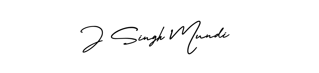 How to make J Singh Mundi name signature. Use AmerikaSignatureDemo-Regular style for creating short signs online. This is the latest handwritten sign. J Singh Mundi signature style 3 images and pictures png