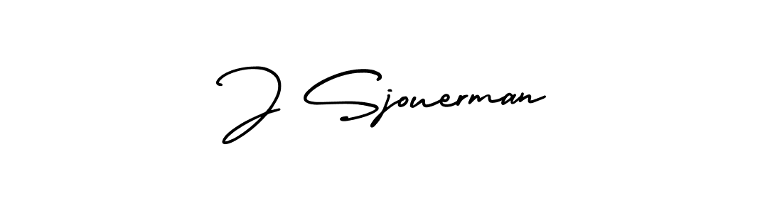 Use a signature maker to create a handwritten signature online. With this signature software, you can design (AmerikaSignatureDemo-Regular) your own signature for name J Sjouerman. J Sjouerman signature style 3 images and pictures png