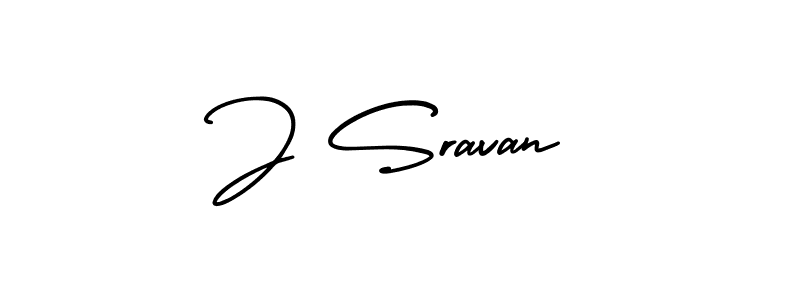 Design your own signature with our free online signature maker. With this signature software, you can create a handwritten (AmerikaSignatureDemo-Regular) signature for name J Sravan. J Sravan signature style 3 images and pictures png