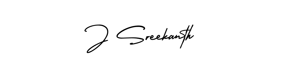 Create a beautiful signature design for name J Sreekanth. With this signature (AmerikaSignatureDemo-Regular) fonts, you can make a handwritten signature for free. J Sreekanth signature style 3 images and pictures png