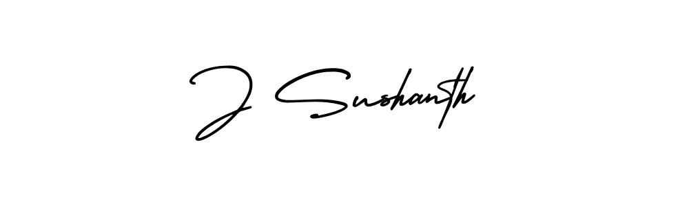 Make a beautiful signature design for name J Sushanth. With this signature (AmerikaSignatureDemo-Regular) style, you can create a handwritten signature for free. J Sushanth signature style 3 images and pictures png