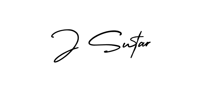 J Sutar stylish signature style. Best Handwritten Sign (AmerikaSignatureDemo-Regular) for my name. Handwritten Signature Collection Ideas for my name J Sutar. J Sutar signature style 3 images and pictures png