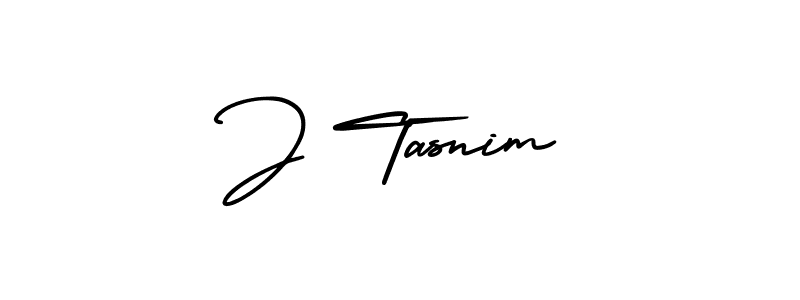You should practise on your own different ways (AmerikaSignatureDemo-Regular) to write your name (J Tasnim) in signature. don't let someone else do it for you. J Tasnim signature style 3 images and pictures png
