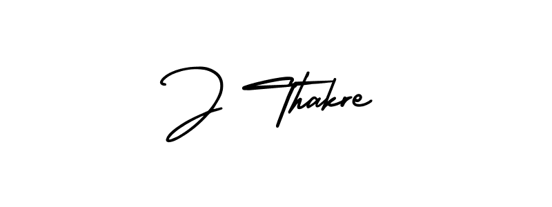 How to make J Thakre name signature. Use AmerikaSignatureDemo-Regular style for creating short signs online. This is the latest handwritten sign. J Thakre signature style 3 images and pictures png