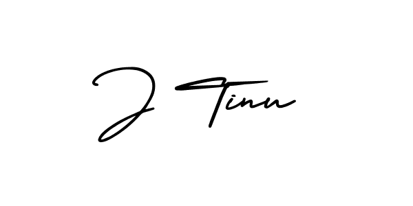 How to make J Tinu name signature. Use AmerikaSignatureDemo-Regular style for creating short signs online. This is the latest handwritten sign. J Tinu signature style 3 images and pictures png