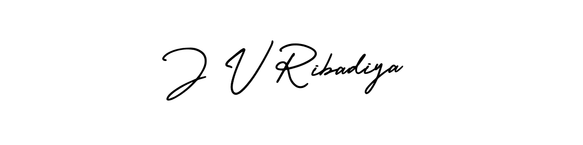 How to make J V Ribadiya signature? AmerikaSignatureDemo-Regular is a professional autograph style. Create handwritten signature for J V Ribadiya name. J V Ribadiya signature style 3 images and pictures png