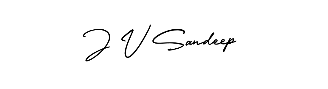Use a signature maker to create a handwritten signature online. With this signature software, you can design (AmerikaSignatureDemo-Regular) your own signature for name J V Sandeep. J V Sandeep signature style 3 images and pictures png