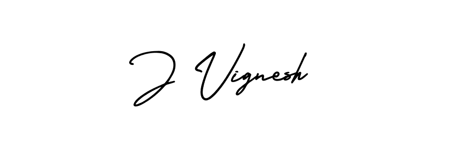 Design your own signature with our free online signature maker. With this signature software, you can create a handwritten (AmerikaSignatureDemo-Regular) signature for name J Vignesh. J Vignesh signature style 3 images and pictures png