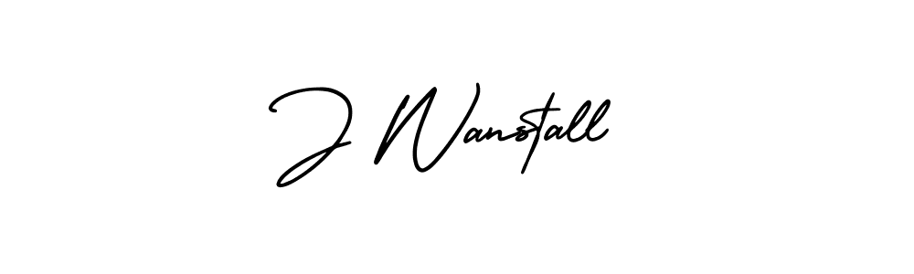 How to make J Wanstall signature? AmerikaSignatureDemo-Regular is a professional autograph style. Create handwritten signature for J Wanstall name. J Wanstall signature style 3 images and pictures png