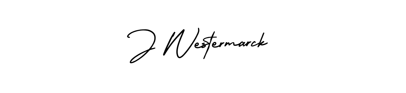 Design your own signature with our free online signature maker. With this signature software, you can create a handwritten (AmerikaSignatureDemo-Regular) signature for name J Westermarck. J Westermarck signature style 3 images and pictures png