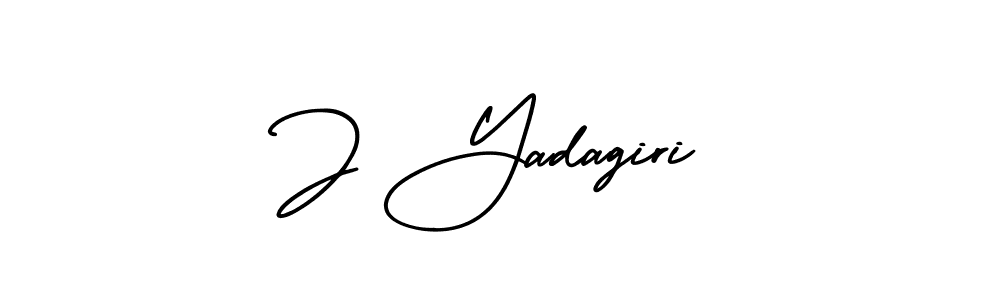 J Yadagiri stylish signature style. Best Handwritten Sign (AmerikaSignatureDemo-Regular) for my name. Handwritten Signature Collection Ideas for my name J Yadagiri. J Yadagiri signature style 3 images and pictures png