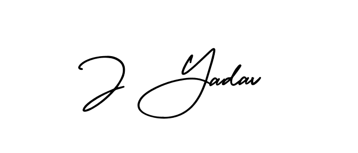 You should practise on your own different ways (AmerikaSignatureDemo-Regular) to write your name (J Yadav) in signature. don't let someone else do it for you. J Yadav signature style 3 images and pictures png