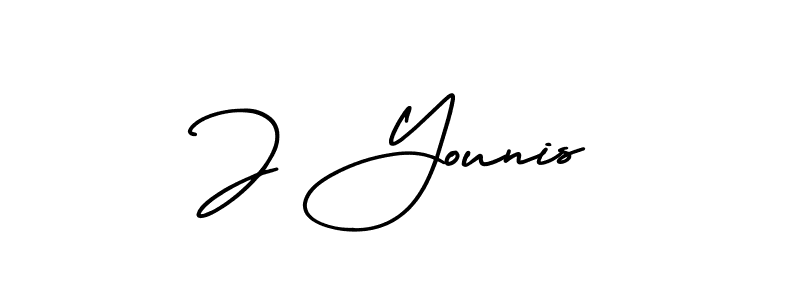 Also You can easily find your signature by using the search form. We will create J Younis name handwritten signature images for you free of cost using AmerikaSignatureDemo-Regular sign style. J Younis signature style 3 images and pictures png
